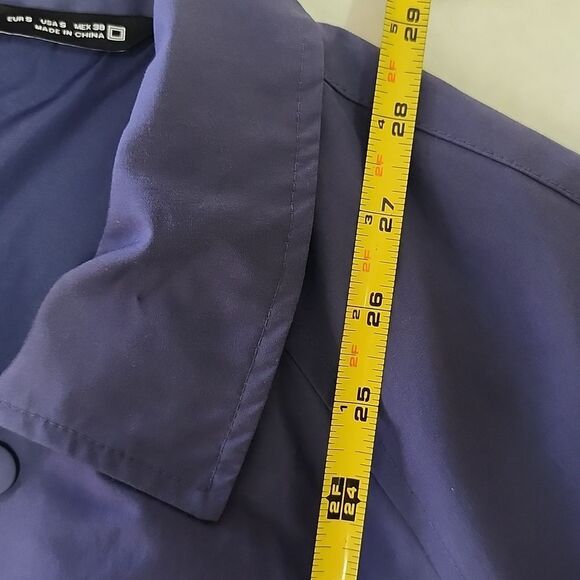 ZARA Men's Navy Blue Collared Button Down Light Weight Windbreaker Smart Casual - Picture 6 of 11